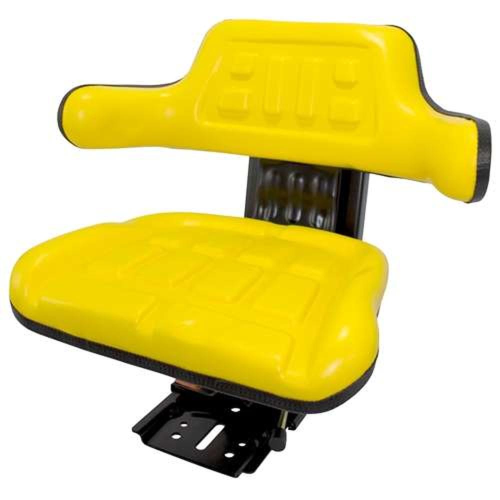 New Yellow Seat w/ Adj Angle Base Tracks/Suspen Fits John Deere Tractor