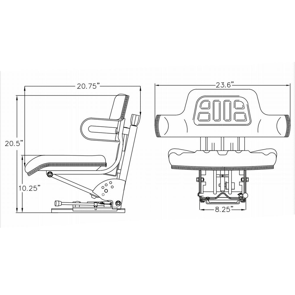 New Yellow Seat w/ Adj Angle Base Tracks/Suspen Fits John Deere Tractor